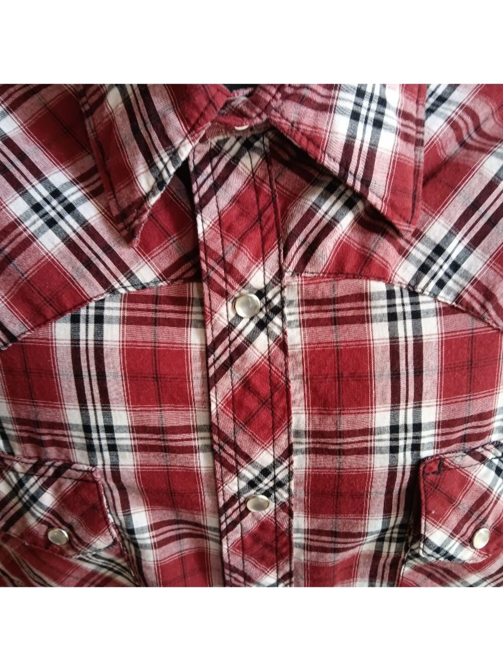 Vintage Mens Western Shirt COWBOY Large 1980's Mens Large BROWN PLAID  Indy